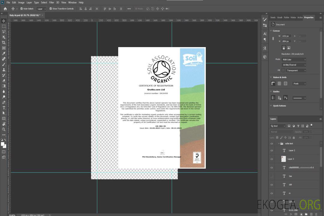 Modèle Word et PDF de certificat d'enregistrement de la USA Soil Association template